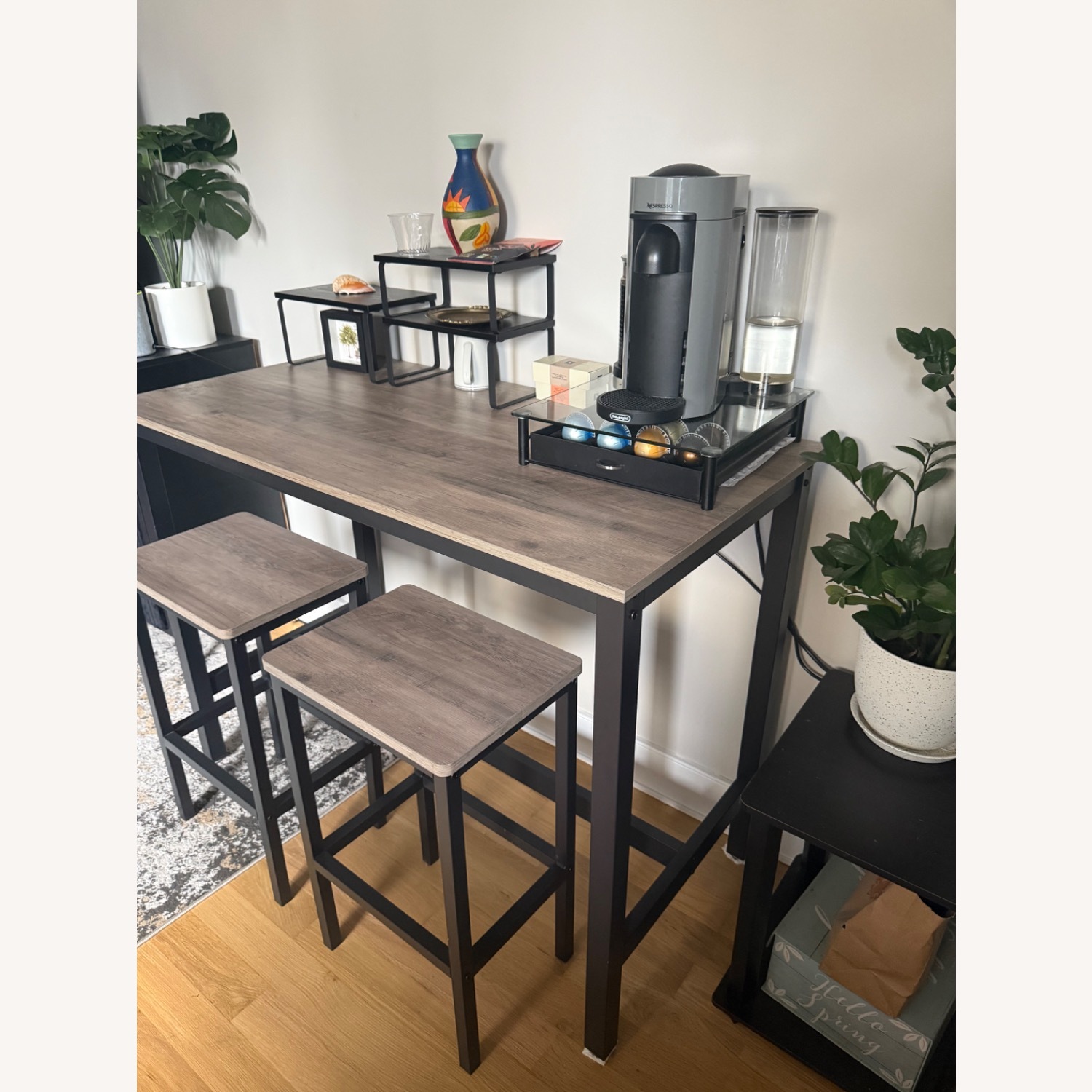 Dark Gray Wood Dining Table - image-3