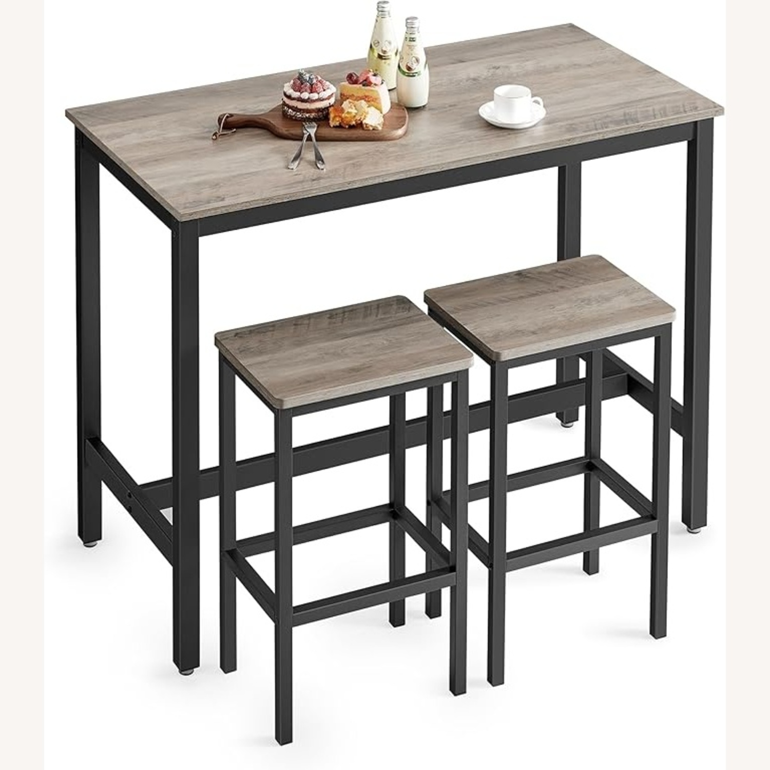 Dark Gray Wood Dining Table - image-4