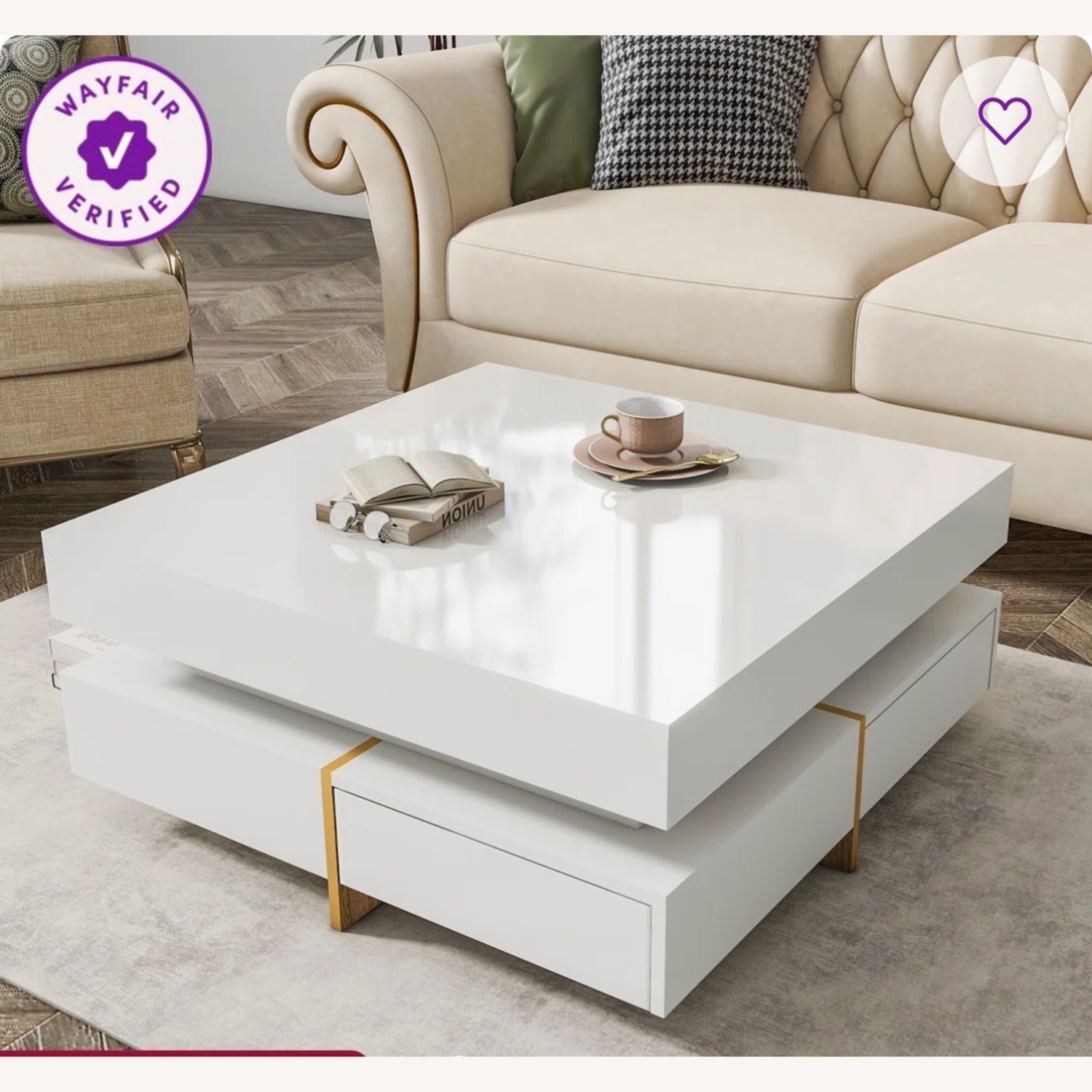 Mercers Furniture Nataka White Coffee Table - image-1