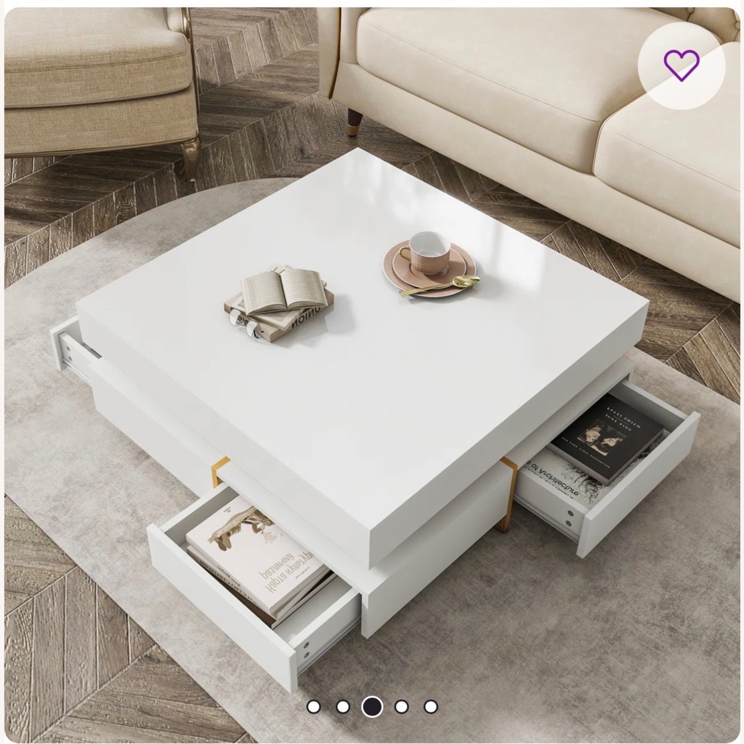 Mercers Furniture Nataka White Coffee Table - image-2