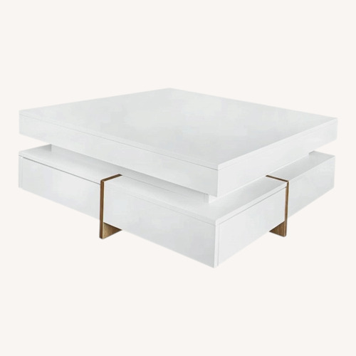 Used Mercers Furniture Nataka White Coffee Table for sale on AptDeco