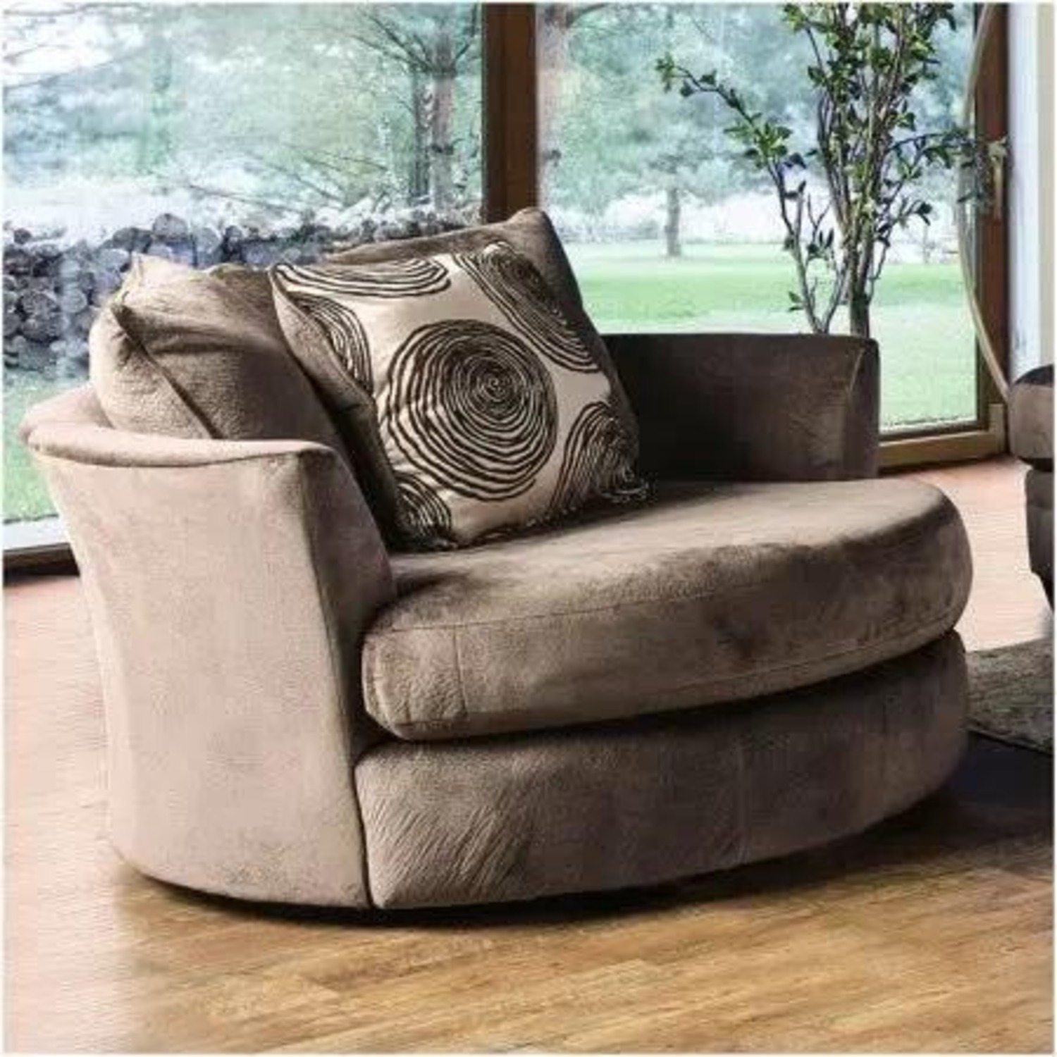 Bonaventura Brown Swivel Chair - image-2