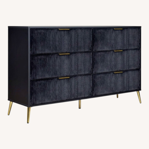 Used Black Velvet Fluted Wood Dresser for sale on AptDeco
