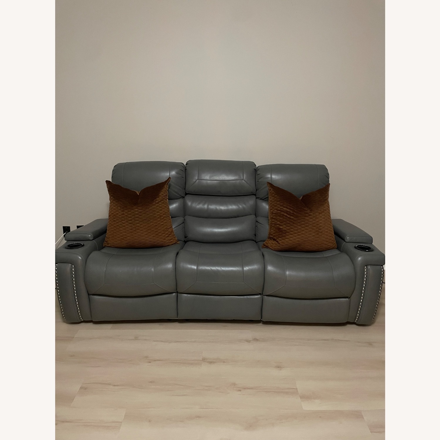 Bonaldo Dark Gray Leather 3+ Seater Sofa - image-6