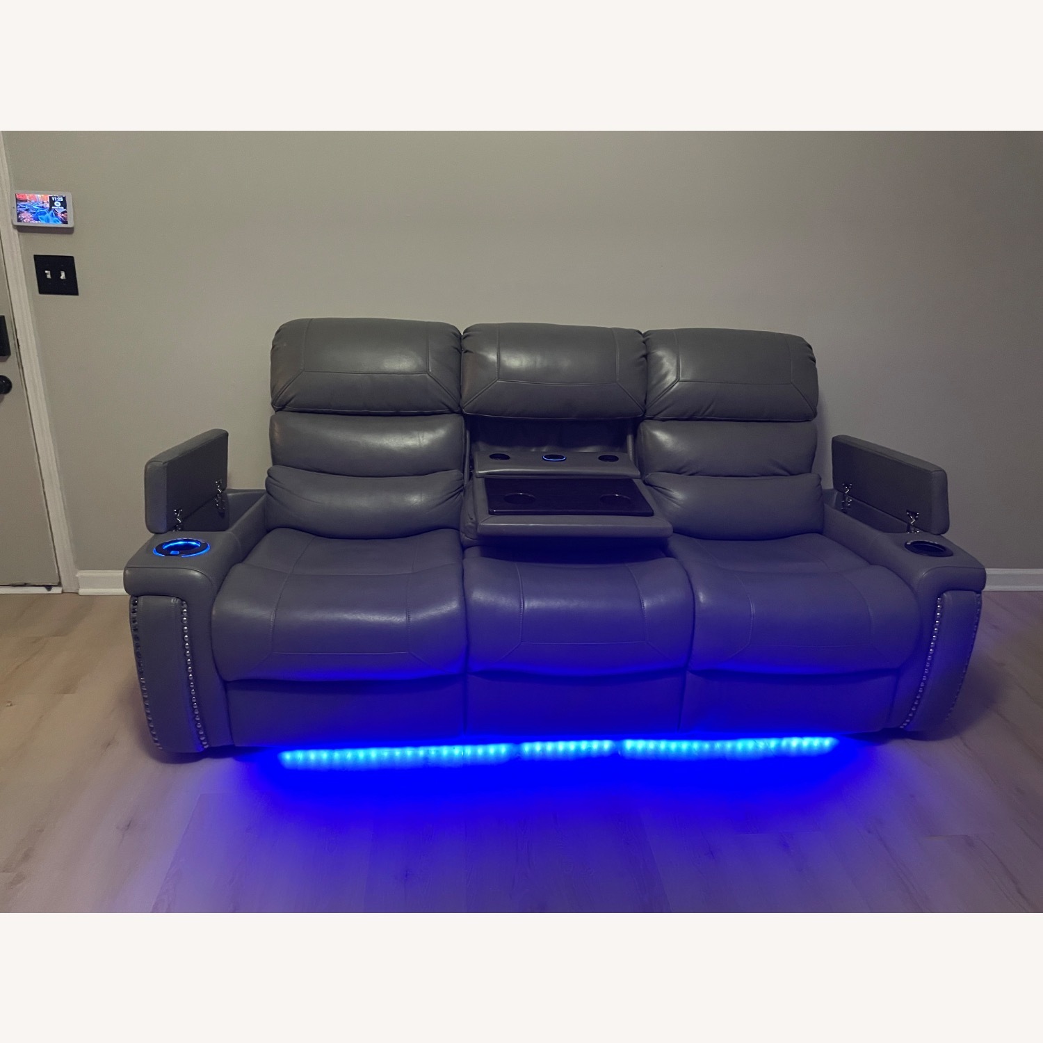 Bonaldo Dark Gray Leather 3+ Seater Sofa - image-4