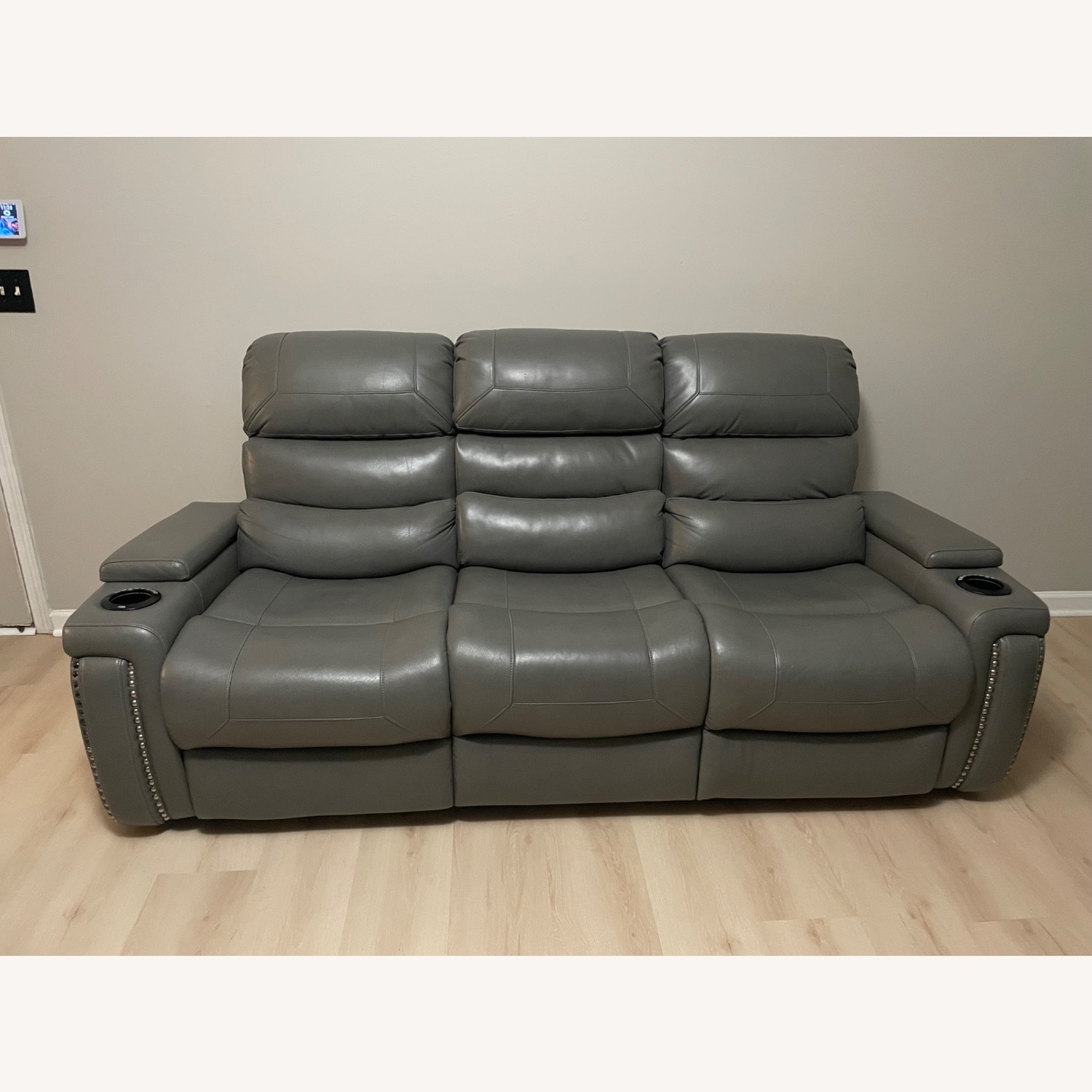 Bonaldo Dark Gray Leather 3+ Seater Sofa - image-7