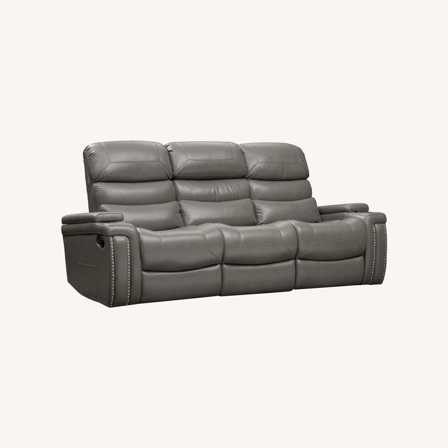 Bonaldo Dark Gray Leather 3+ Seater Sofa - image-9