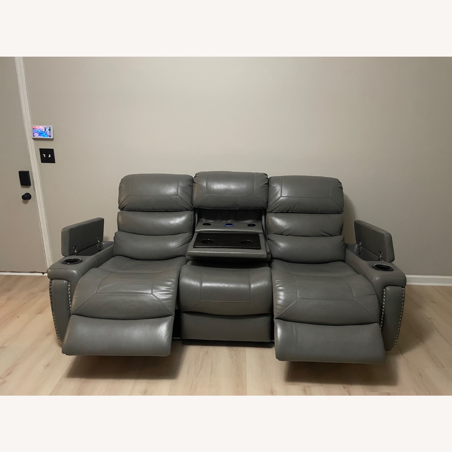 Bonaldo Dark Gray Leather 3+ Seater Sofa - image-3