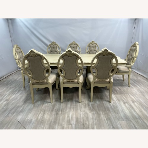 Used Rosdorf Park Elamin Extendable Pedestal Dining Set for sale on AptDeco