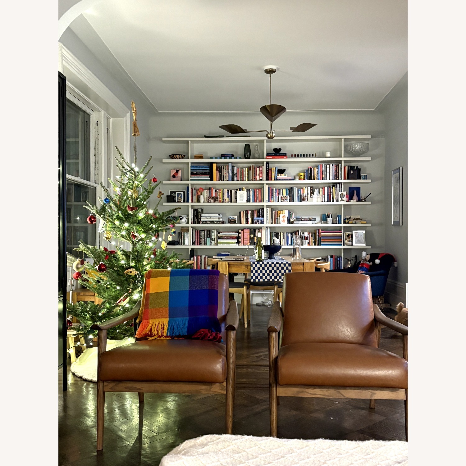 West Elm Light Brown Leather Armchair - image-4