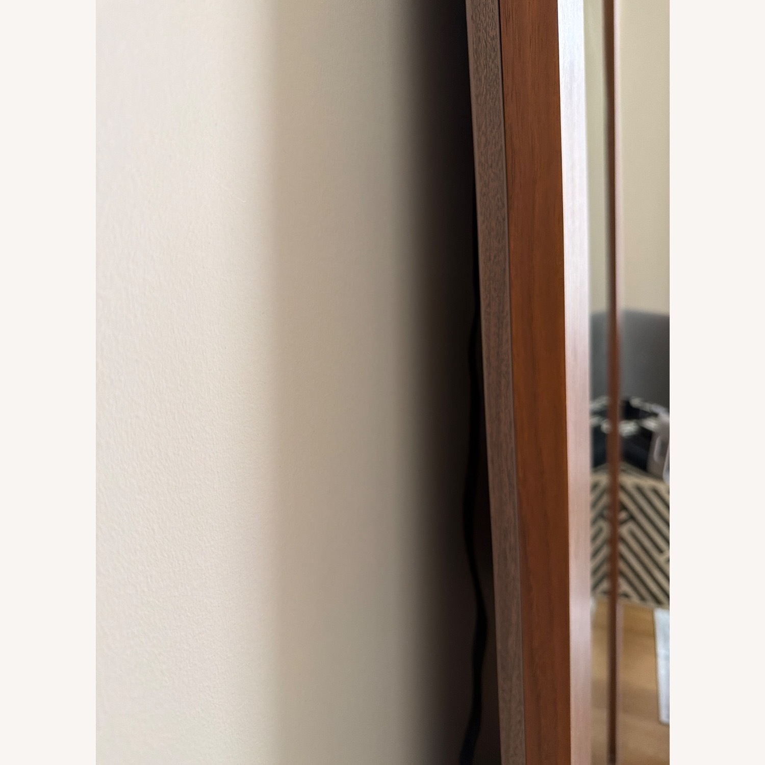 Dark Brown Wood Floor Mirror - image-3