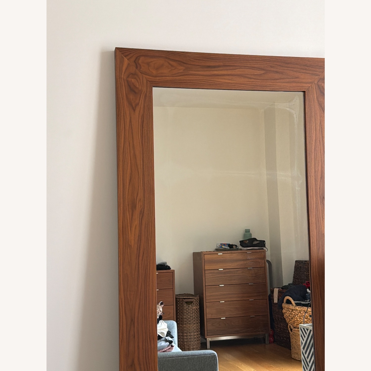 Dark Brown Wood Floor Mirror - image-4