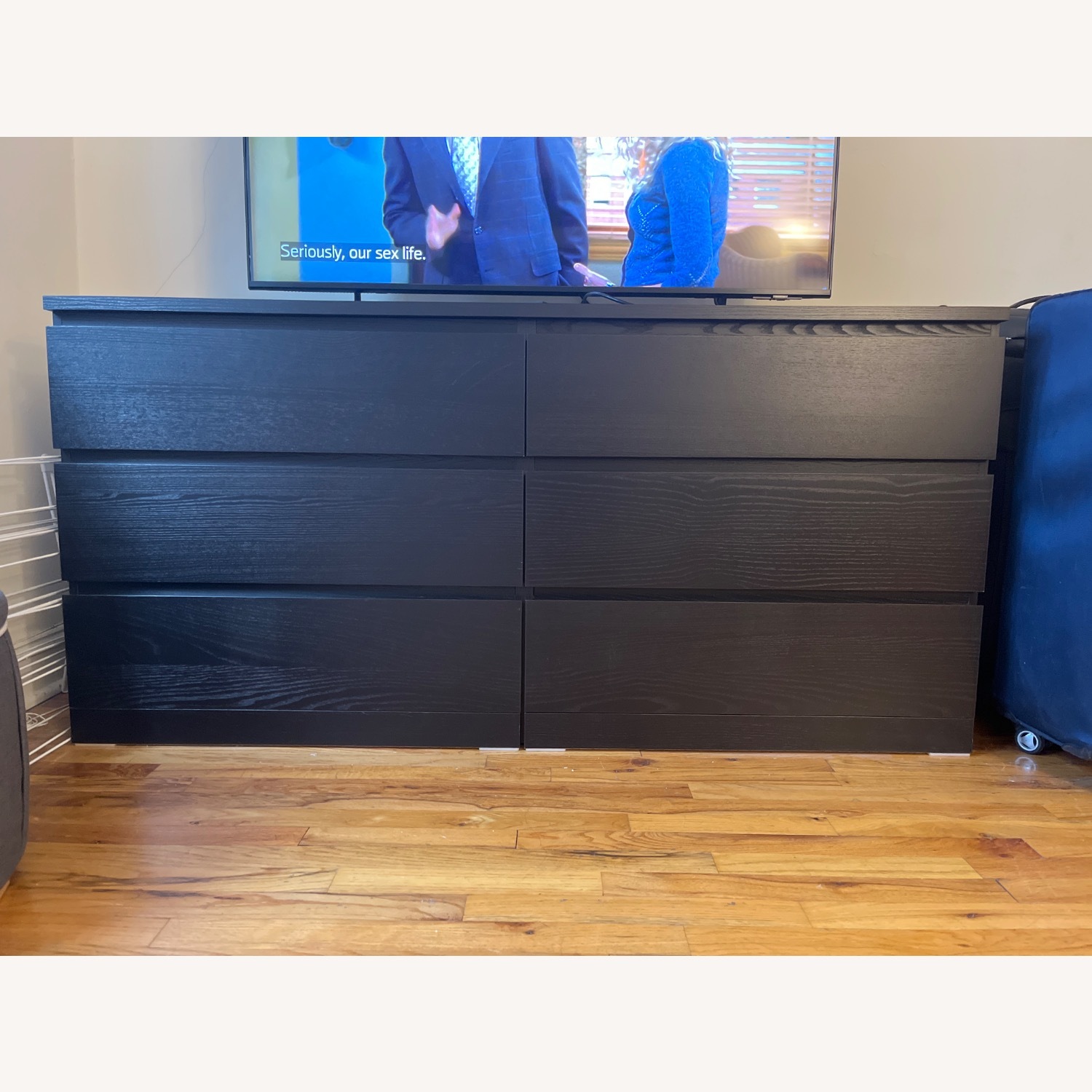 IKEA MALM Black Wood Dresser - image-1