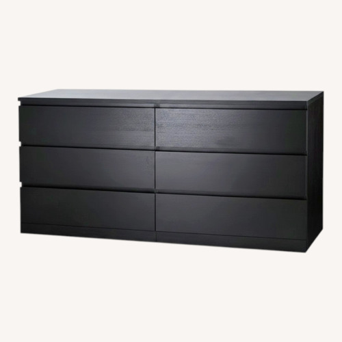 Used IKEA MALM Black Wood Dresser for sale on AptDeco