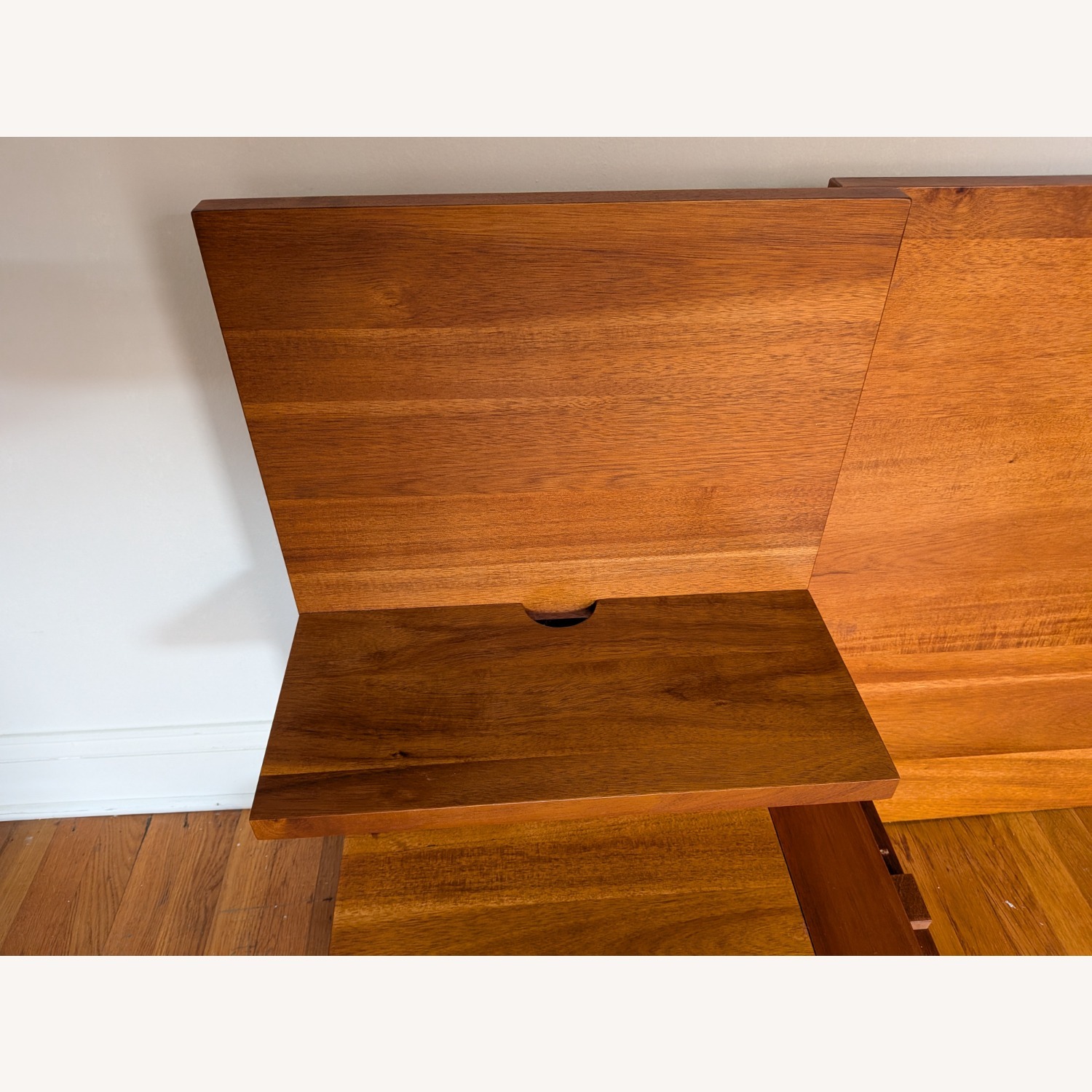 CB2 Andes Acacia Queen Bed Frame W Nightstands - image-5