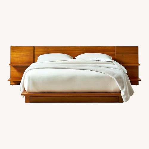 Used CB2 Andes Acacia Queen Bed Frame W Nightstands for sale on AptDeco