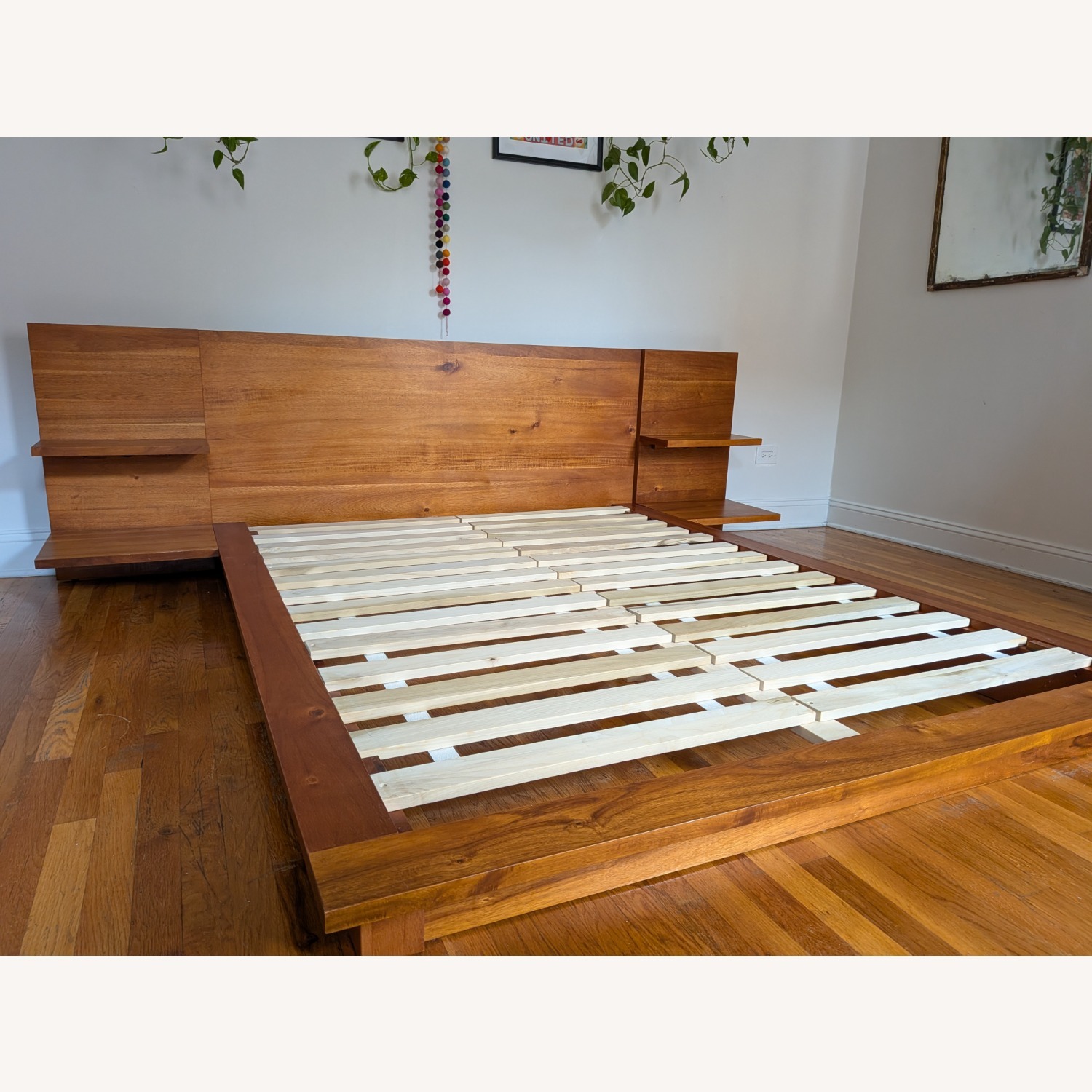 CB2 Andes Acacia Queen Bed Frame W Nightstands - image-11