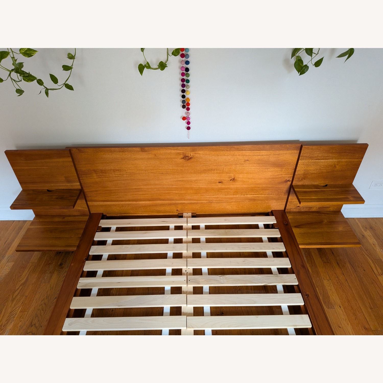 CB2 Andes Acacia Queen Bed Frame W Nightstands - image-14