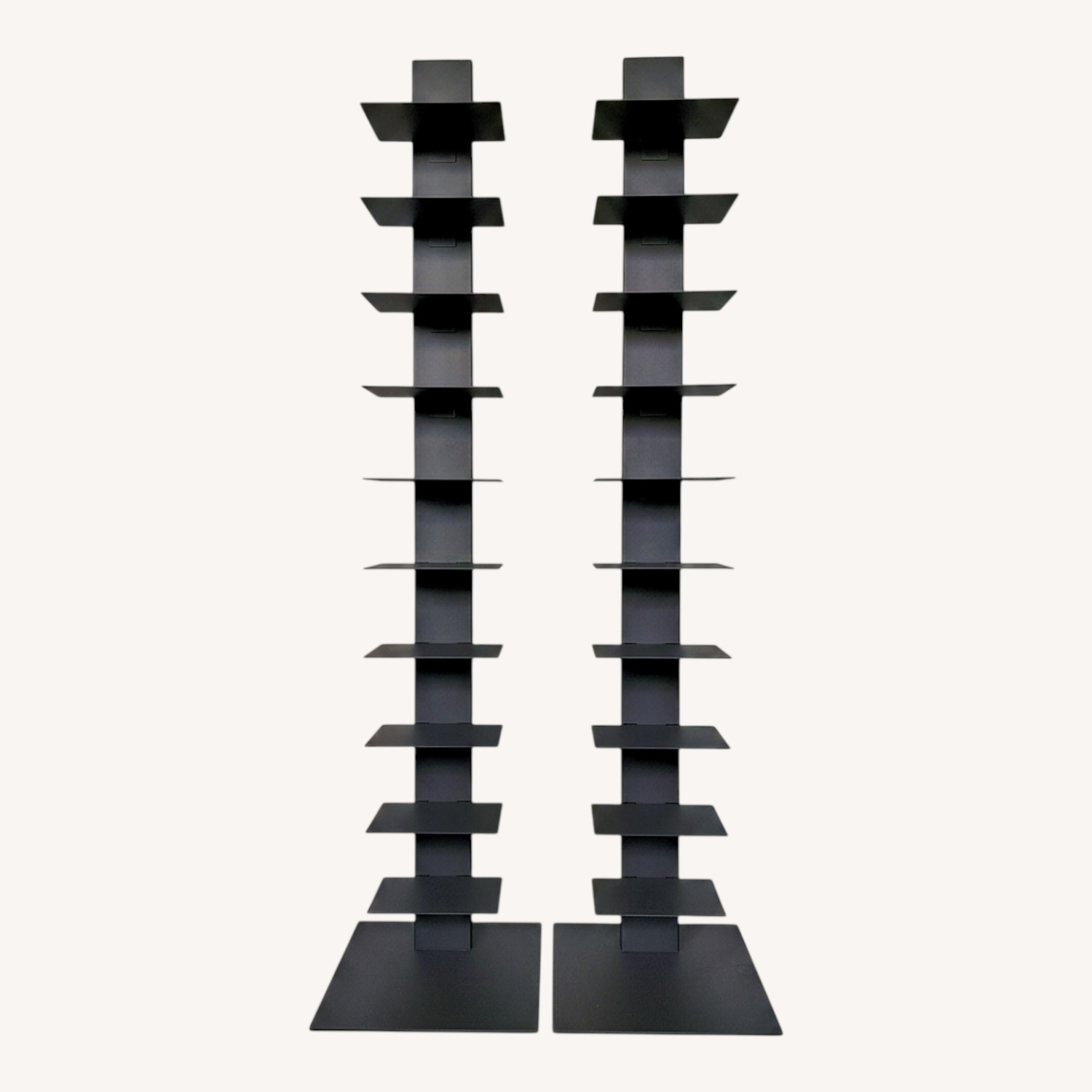 Black Metal Stacked Bookcase - image-0