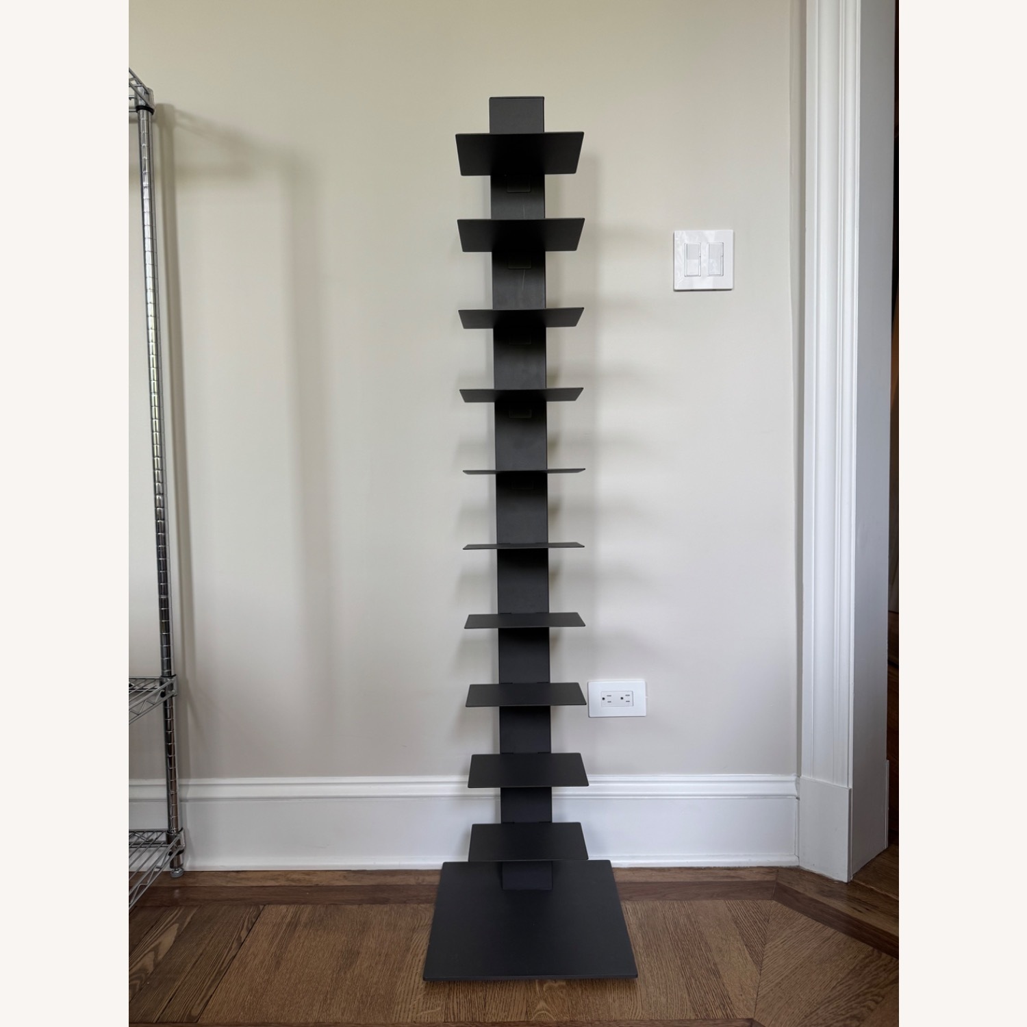 Black Metal Stacked Bookcase - image-4