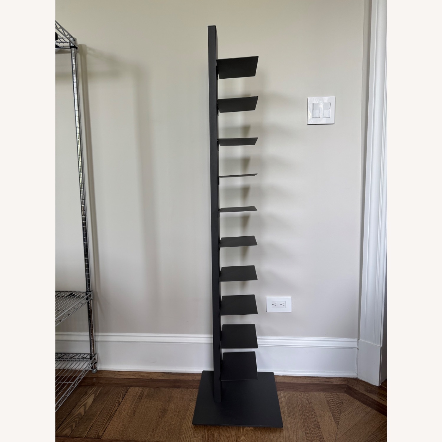 Black Metal Stacked Bookcase - image-2