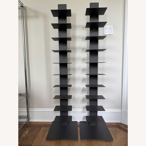 Used Black Metal Stacked Bookcase for sale on AptDeco