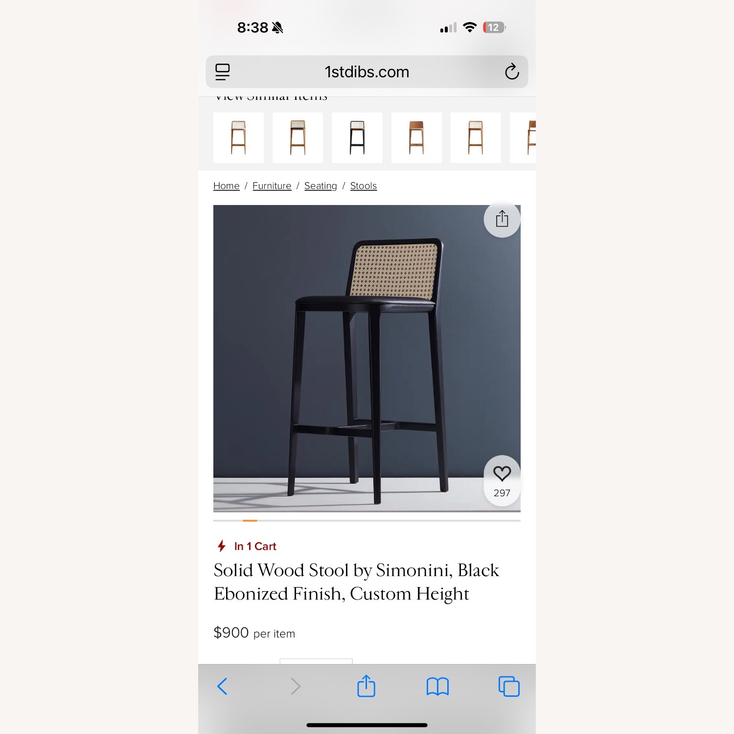 1st Dibs Black Wood Stools - image-5
