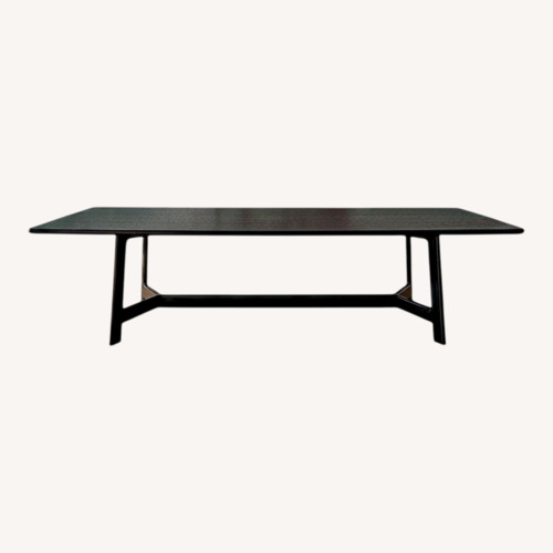Used Black Custom Oak Wood Dining Table for sale on AptDeco