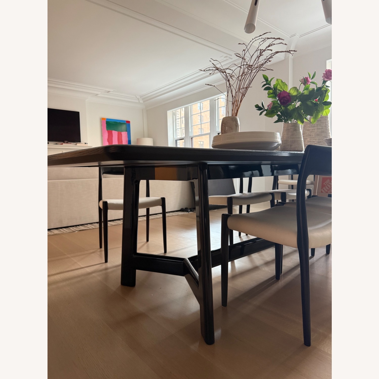 Black Custom Oak Wood Dining Table - image-8