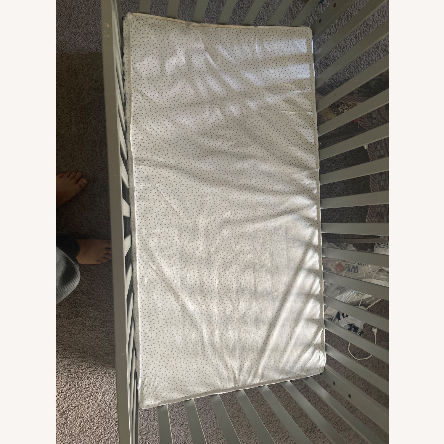 Light Gray Wood Crib - image-4