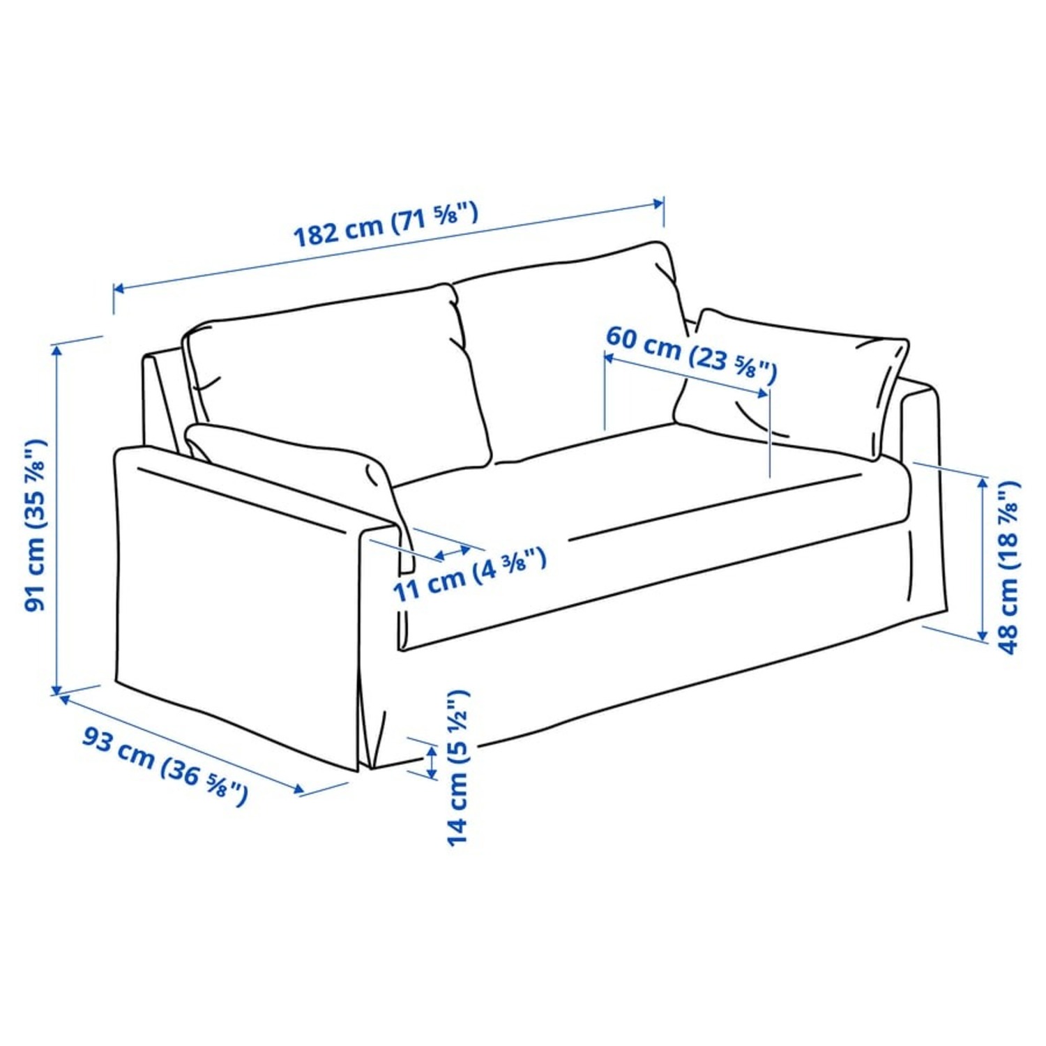 IKEA HYLTARP Blue 3+ Seater Sofa - image-2