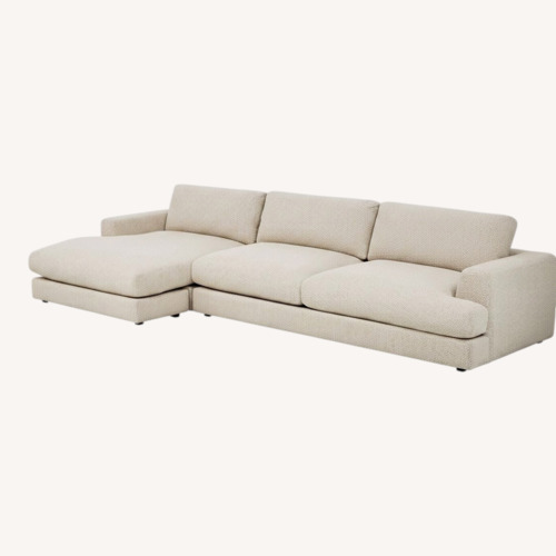 Used Rooms To Go Montecito White Boucle 2 Piece Sectional for sale on AptDeco