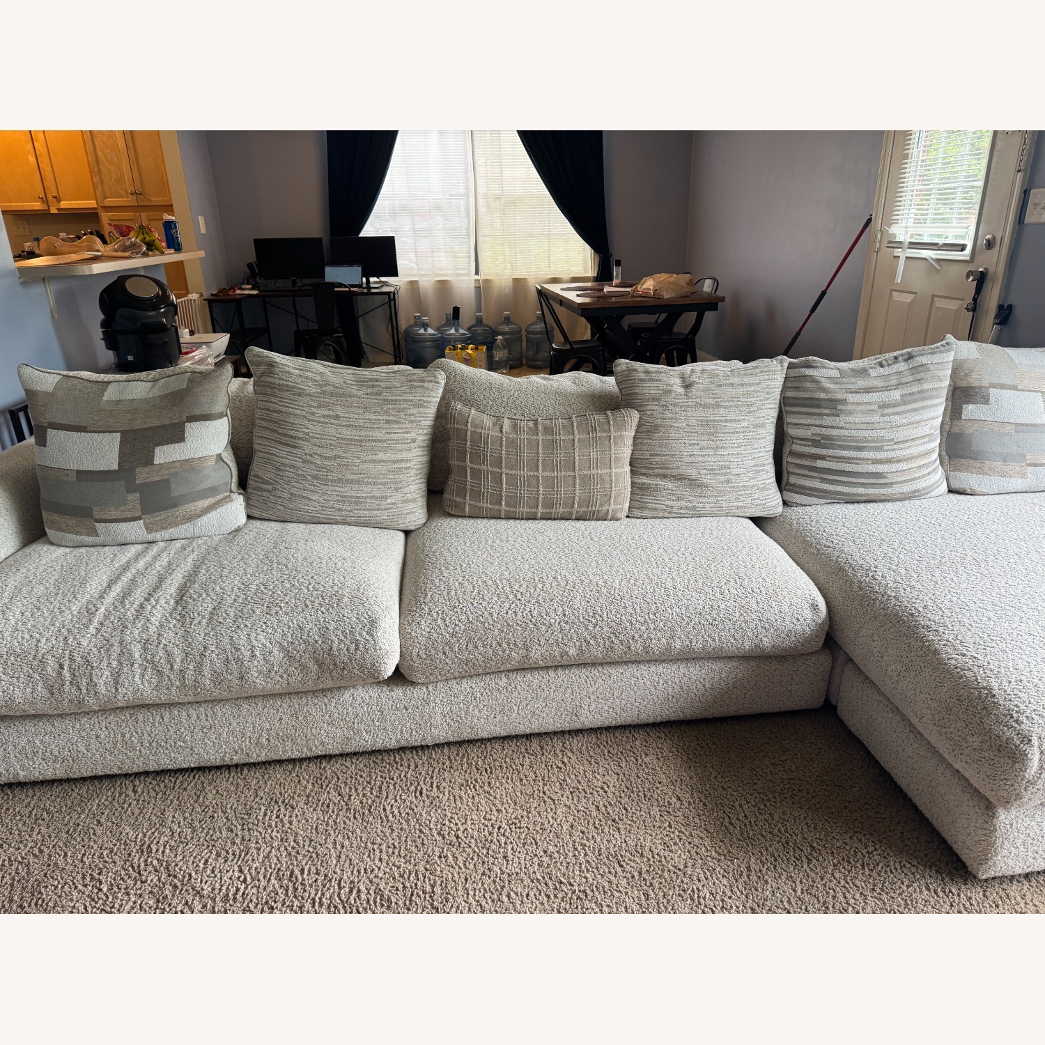 Rooms To Go Montecito White Boucle 2 Piece Sectional - image-1