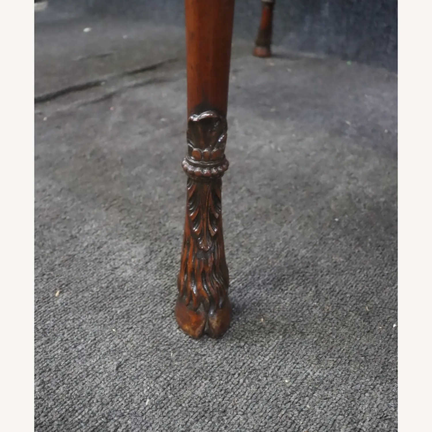 Carved Burlwood Hooved Feet Parlor Table - image-6