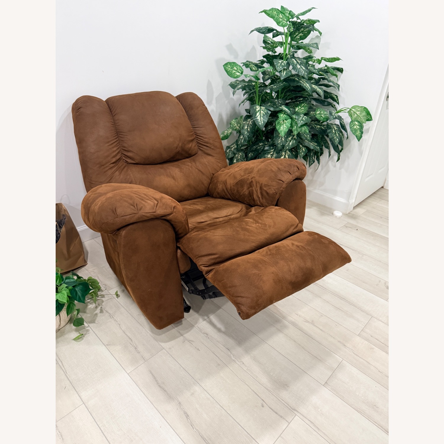 Brown Microsuede Recliner - image-1