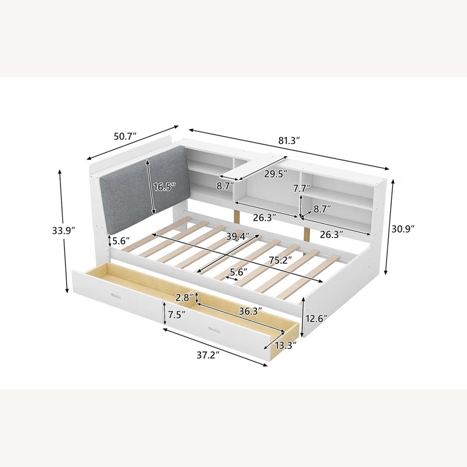 VilroCaz Twin Size Platform Bed - image-4