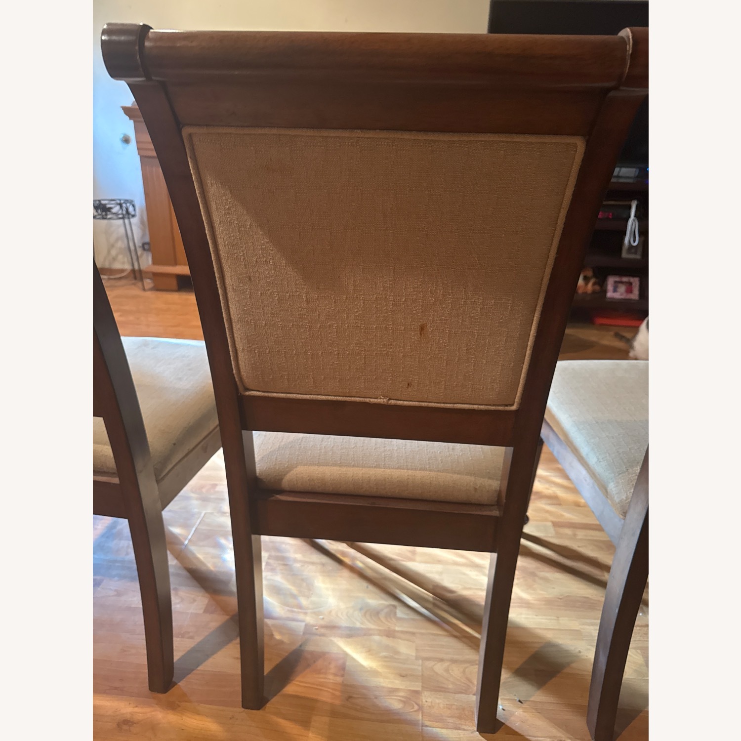 Wooden Chair Chestnut Brown & Cream - image-8