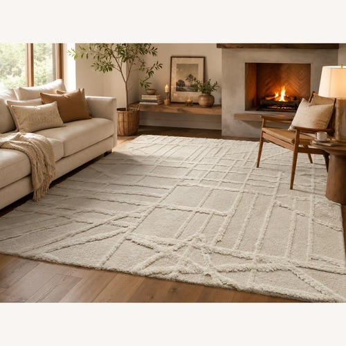 Used Restoration Hardware Almora Wool Rug – 10' × 14' Cream for sale on AptDeco