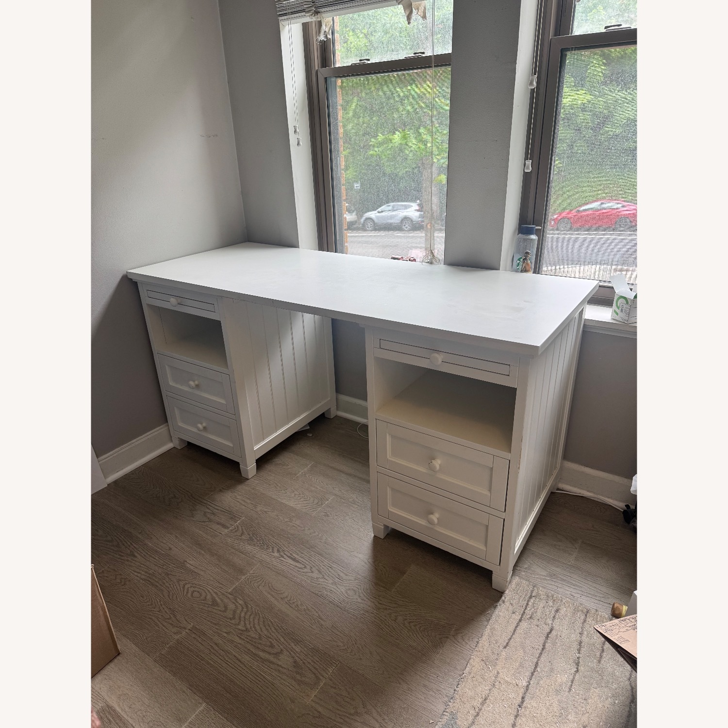 Pottery Barn Teen White Wood Desk - image-4