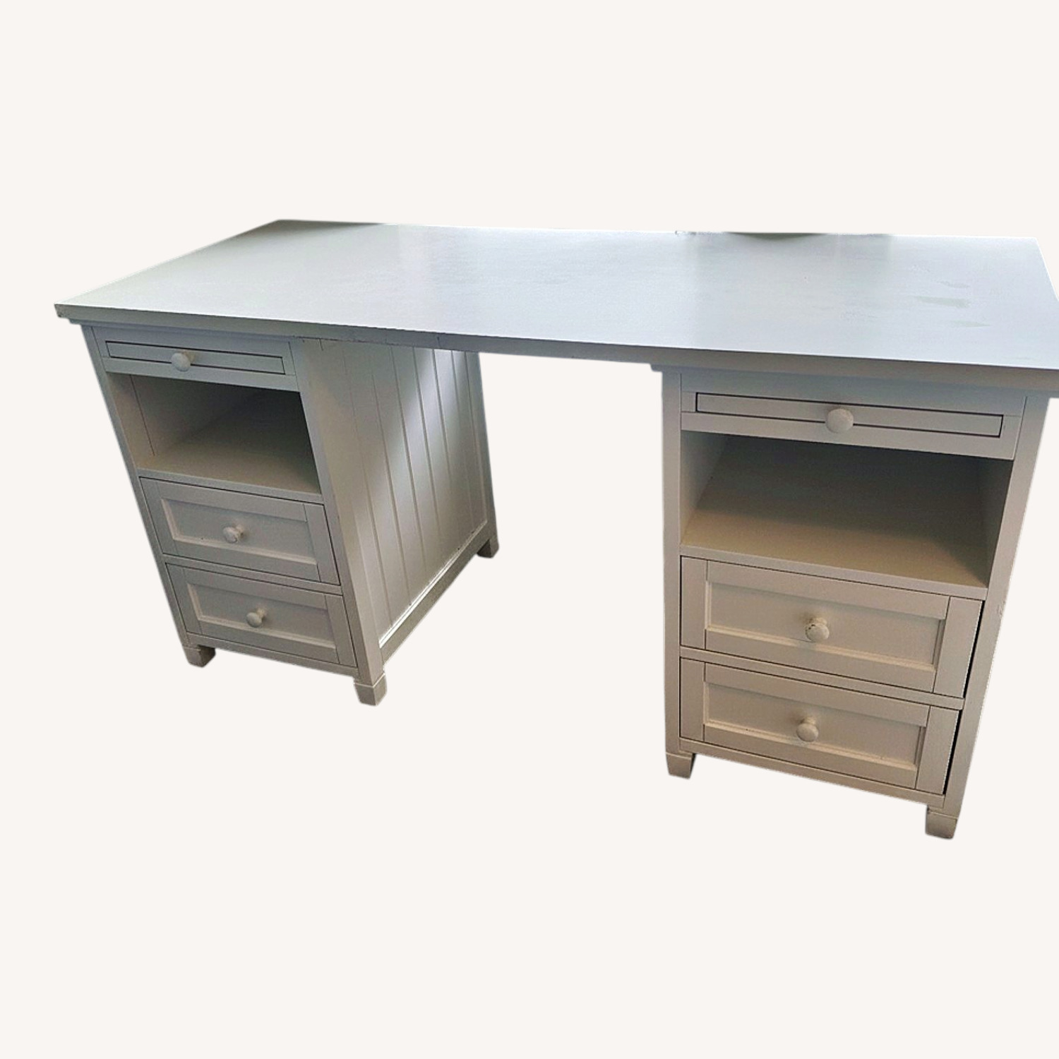 Pottery Barn Teen White Wood Desk - image-0