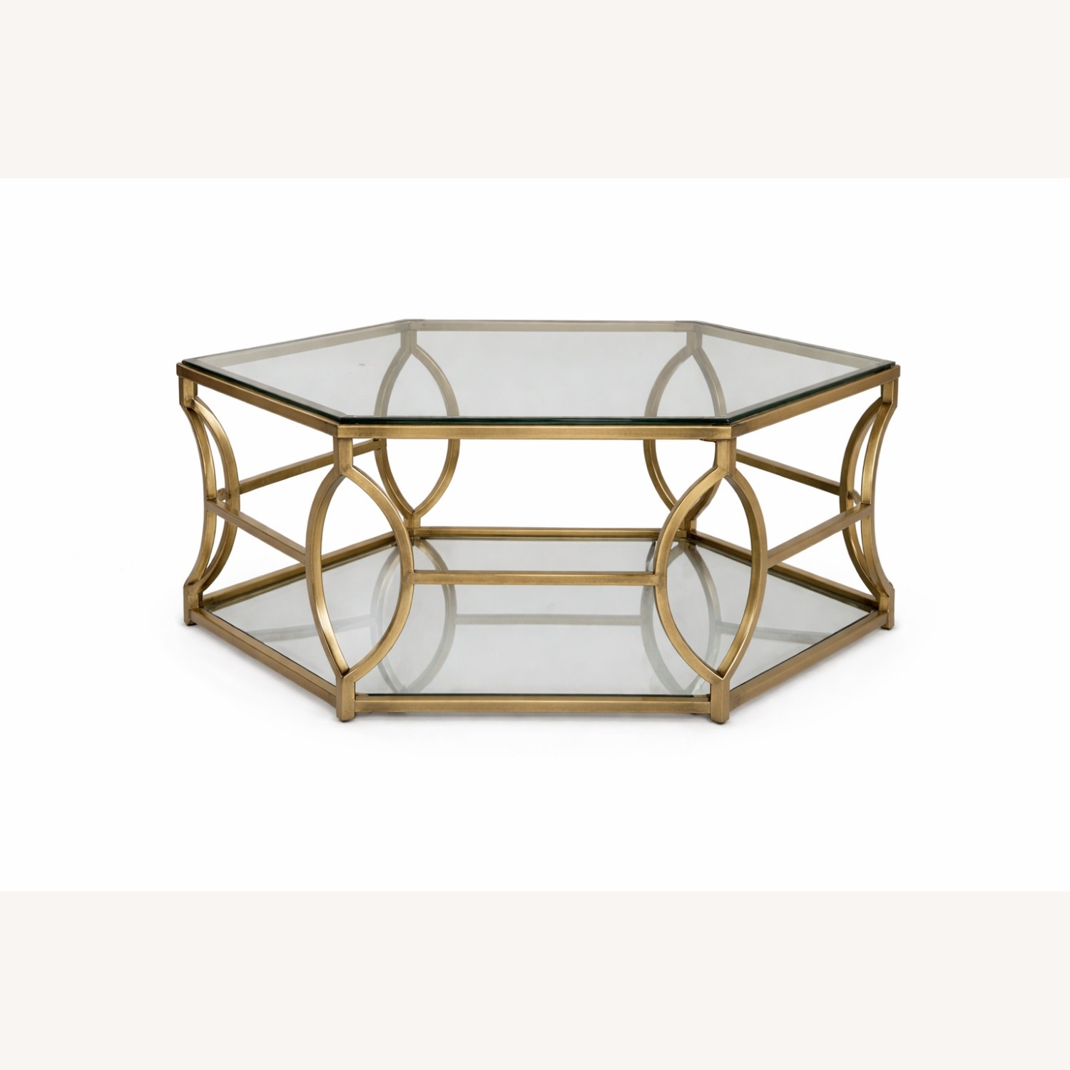 T2060-48 Nevelson Hexagonal Gold Cocktail Table - image-3