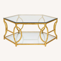 T2060-48 Nevelson Hexagonal Gold Cocktail Table