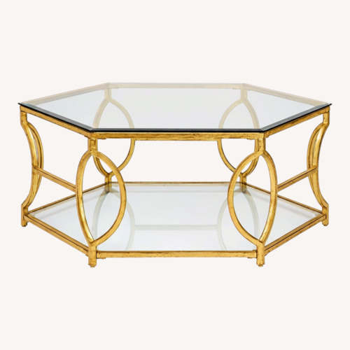 Used T2060-48 Nevelson Hexagonal Gold Cocktail Table for sale on AptDeco