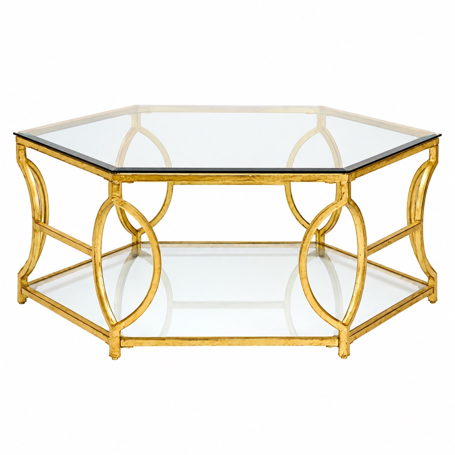 T2060-48 Nevelson Hexagonal Gold Cocktail Table - image-4