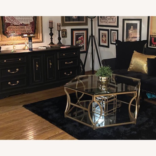 Used T2060-48 Nevelson Hexagonal Gold Cocktail Table for sale on AptDeco