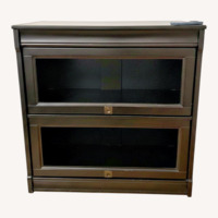 Pottery Barn Solid Wood and Glass Bar Cabinet