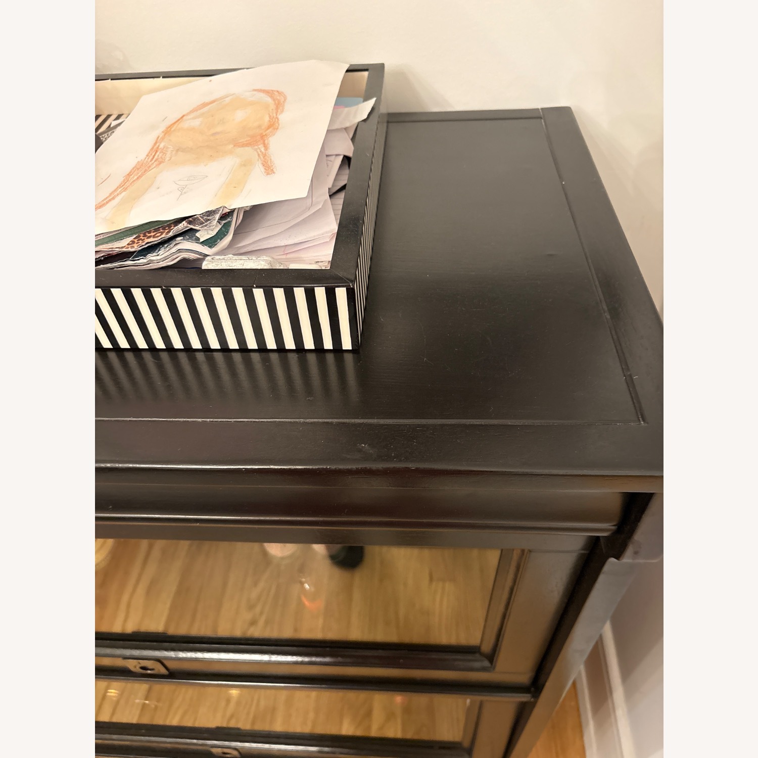  Pottery Barn Solid Wood and Glass Bar Cabinet - image-3