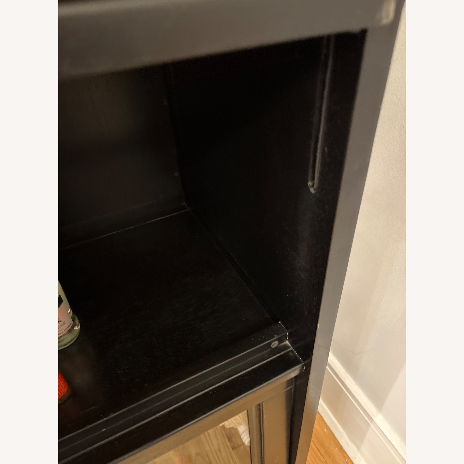  Pottery Barn Solid Wood and Glass Bar Cabinet - image-5