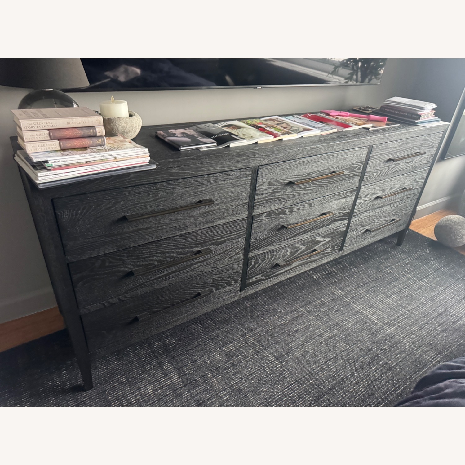 Restoration Hardware French Contemporary Black Wood Dresser - image-3