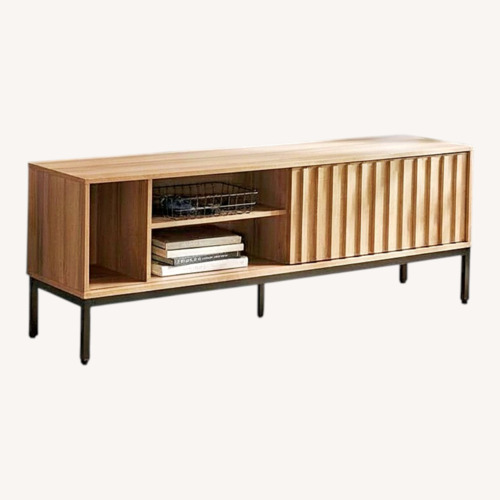 Used Natural Wood Media Storage for sale on AptDeco
